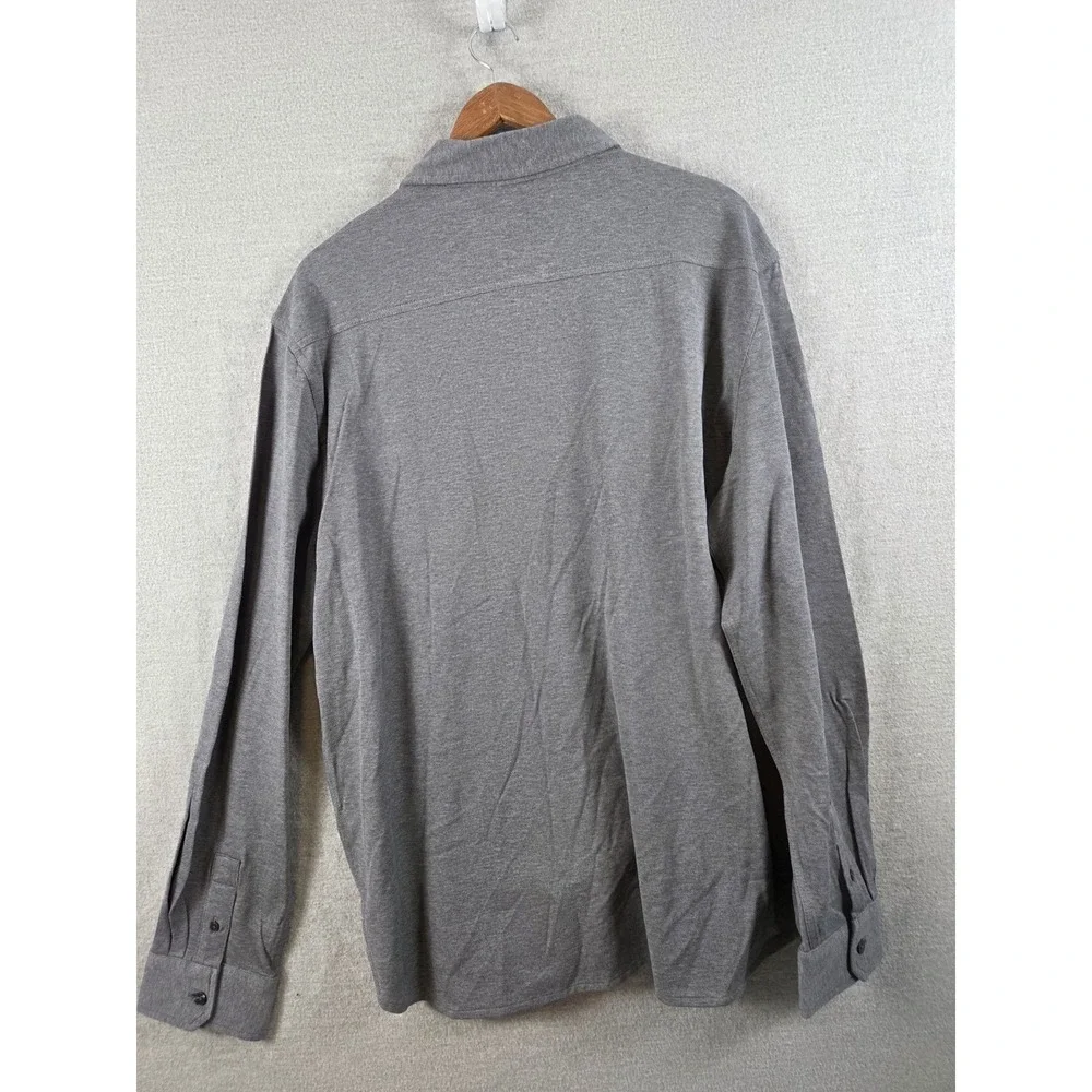 Banana Republic Mens XL Long Sleeve Knit Collared‎ Shirt Gray Preppy Y2K Career